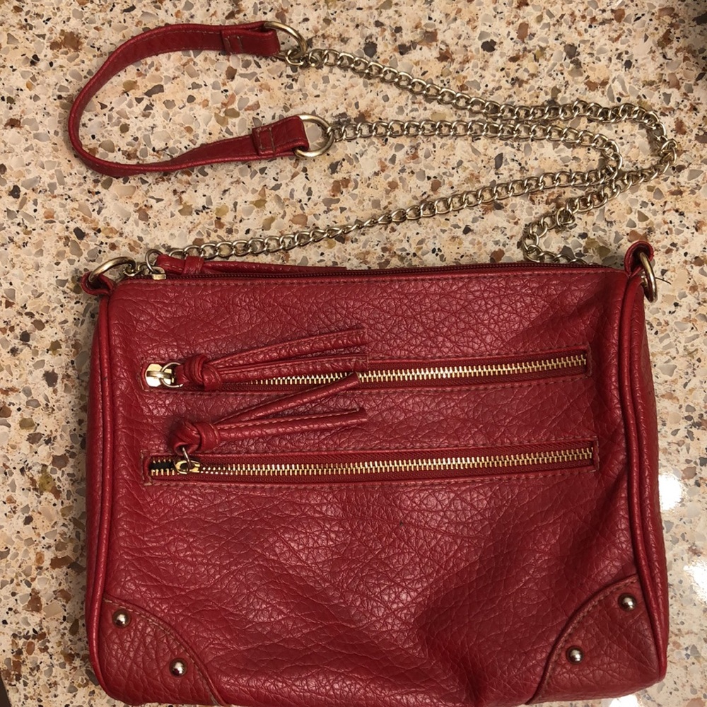 Red crossbody shoulder purse